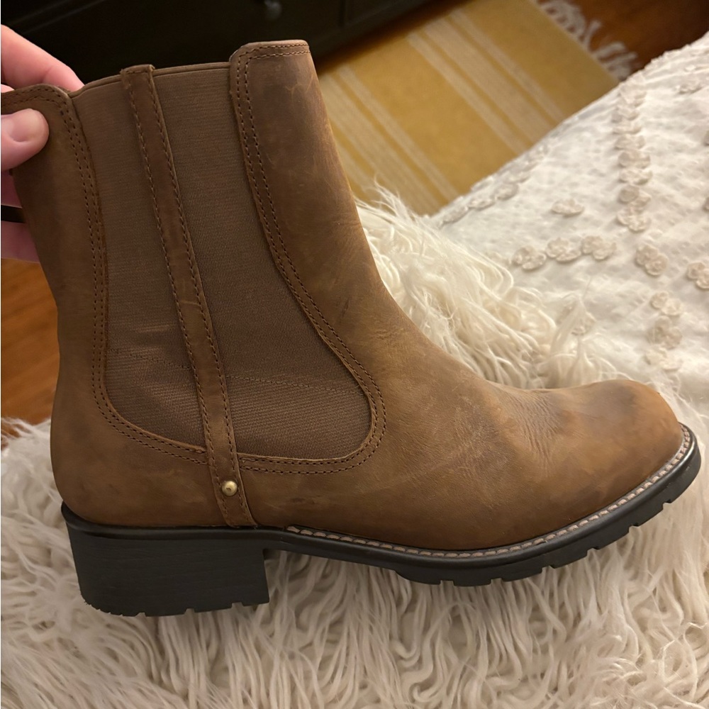 Clarks brand, brown Chelsea boot. Size 10 women’s.